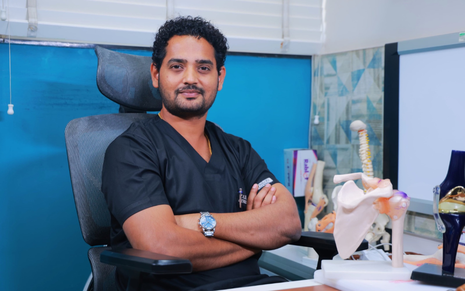 Dr. Arun Dev in his consultation room at Renova Hospital, serving patients from Secunderabad